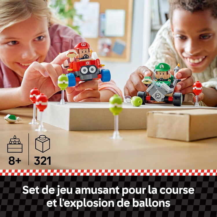 LEGO Super Mario : Mario Kart – Bébé Mario Contre Bébé Luigi 2 Voitures de Course et 2 Figurines Collector Nintendo 72034