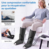 Bottes Pressothérapie, Circulation Sanguine Soulage la Douleur Pressothérapie pour mollets pieds jambes, réduisant les gonflements, 3 intensités et 2 sangles d'extension