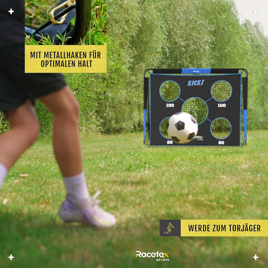 But de Foot 2-en-1 pour Enfants avec Cible de tir/Montage Rapide cage de foot enfant pour destinés au jardin, robustes et stables grâce aux arceaux en fibre de verre – faciles à déplacer