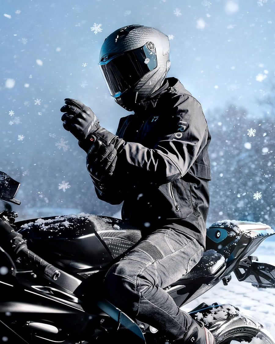 Gants Moto Chauffants, CE Niveau 1 KP, Écran Tactile Chauffage jusqu'au bout des doigts, 3 niveaux, mode intelligent, batterie rechargeable 7,4 V, imperméables, modèle : MG7502H