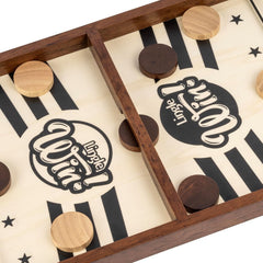 Sling Puck Jeu - Jeu de Plateau en Bois Massif de 16,5 Pouces, Bataille Luxueuse de Sling Puck pour des Nuits en Famille ou des Fêtes Entre Amis, de Bureau Classique et Compétitif