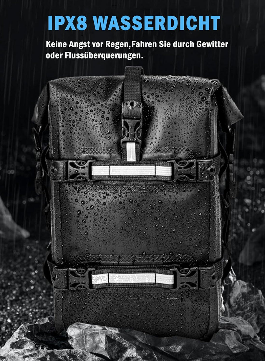 Sac de siège de vélo extensible de 6-8.8L Imperméable Léger Fixation Robuste NOIR