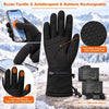 Gants Chauffants Fins Homme Femme Taille L, 2200mAh, LED, Tactile Hiver Gants fins batterie 7,4V, 3 niveaux 40–65°C LED, chauffe 5 doigts + paume + dos, tactile pour ski, vélo, moto, randonnée