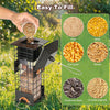 Mangeoire à Oiseaux Anti-écureuil en Métal Extérieur Capacité 1Kg NOIR