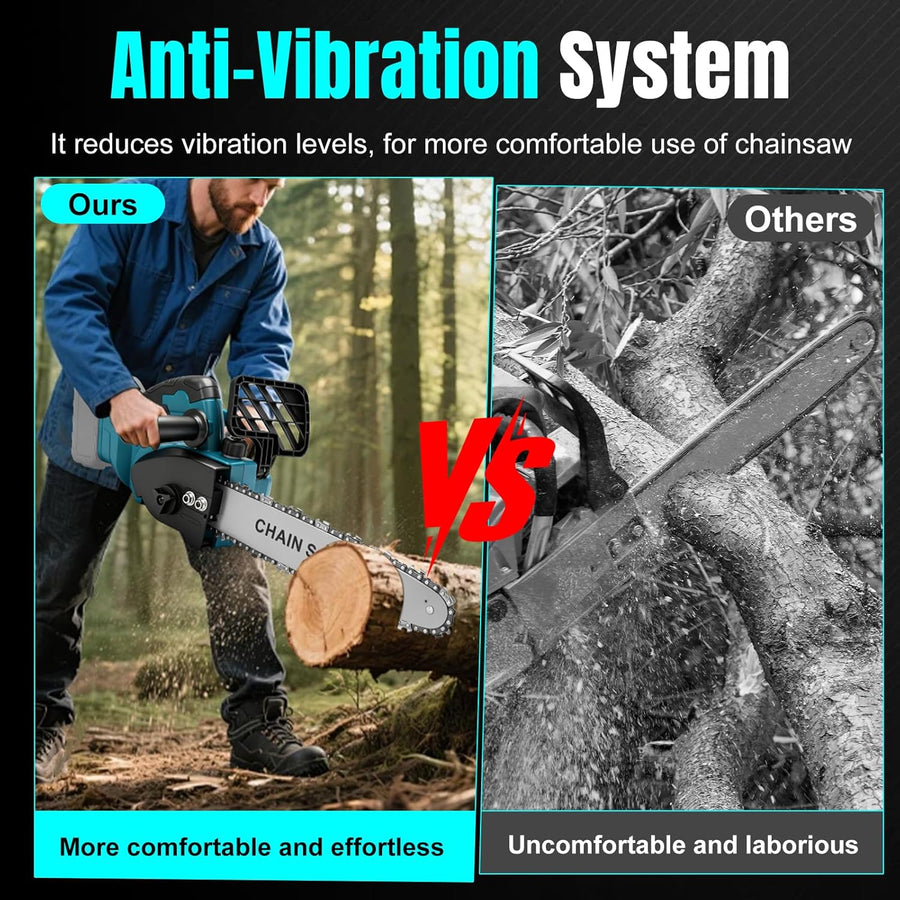 Tronçonneuse électrique sans fil de 30,5 cm - Compatible avec Makita 18 V - Avec lubrification automatique de la chaîne - Pour sécateur, coupe du bois (sans batterie)