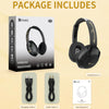 Casque Bluetooth sans Fil & Filaire, 115H d'autonomie Micro Intégré, Connexion Multipoint, Bluetooth 5.4, Câble 3.5mm, Son stéréo immersif, Confortable et Pliable, Rotation à 90°