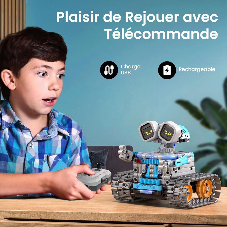 Robots pour Enfants, 5 en 1 Robot Jouet avec App & Télécommande, Robotique Programmable STEM (435 pièces)