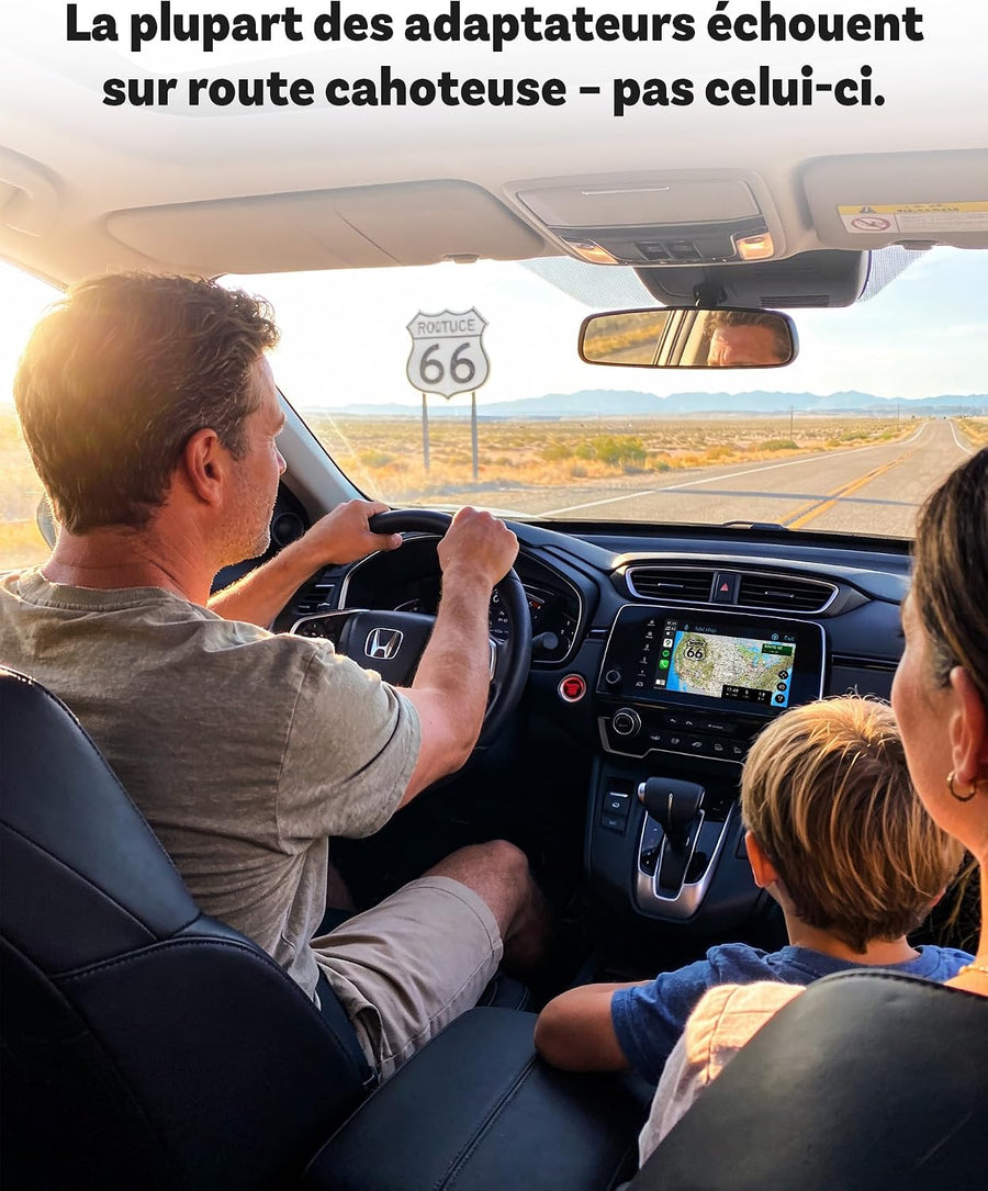 Mini Pico, Mini Cube Adaptateur CarPlay Sans Fil & Android Auto Plug & Play, WiFi 6, Bluetooth 5.4, Connexion Auto 5–8 s, Changement entre 2 Téléphones en un Clic