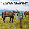 Dispositif de clôture électrique 2J 10 km Range de commande Energizer de clôture électrique étanche avec affichage LED 3 options d'alimentation pour les agriculteurs, les éleveurs