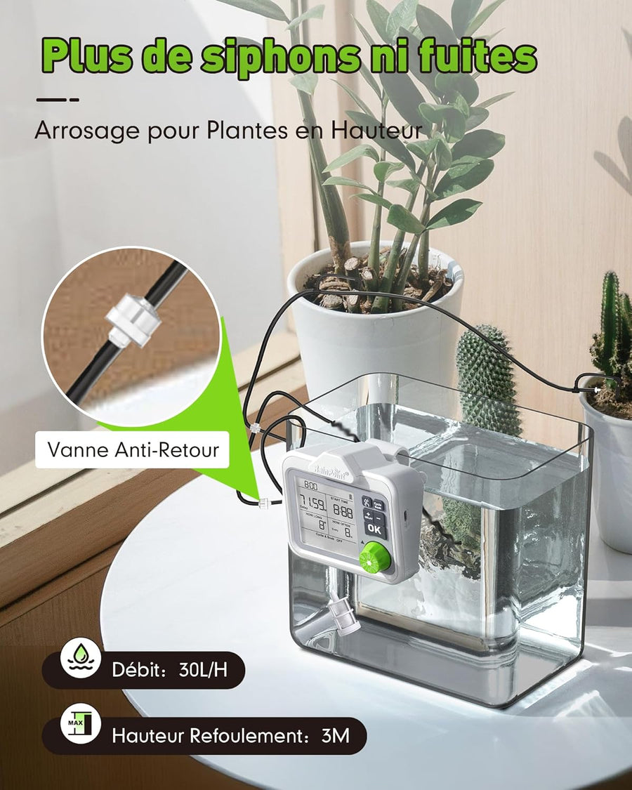 Système d'irrigation automatique, Arrosage automatique intérieur pour 20 plantes en pot - Kit d'irrigation goutte à goutte rechargeable pour plantes d'intérieur, balcon