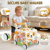 Trotteur en bois pour bébé,centre d'activités Montessori,hauteur réglable pour enfant de 1 an,cube d'activités 16 en 1 avec labyrinthe de perles,trieur de formes, xylophone,jouet d’éveil dès 12 mois