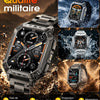 Montre Connectée Homme, 2.01'' Smartwatch avec LED Lampe, 100+ Modes Sportifs, Étanchéité IP68, Appels Bluetooth Smartwatch Militaire, Surveillance Cardiaque 24H,Sommeil, SpO2, Android/iOS