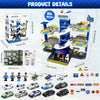 Garage 5 Etages pour Enfants Garage, Ascenseur, Station-Service et Carte, Jouet Garage Voiture avec 8 Voitures et 3 Hélicoptères