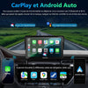 Écran Carplay Portable, Carpuride V3R sans il Airplay&Android Auto, écran Tactile HD 1080P 7 Pouces avec caméra de recul 720P réelle/BT 5.0/Mirror Link/Lecture USB/Puce de réduction du Bruit AUX
