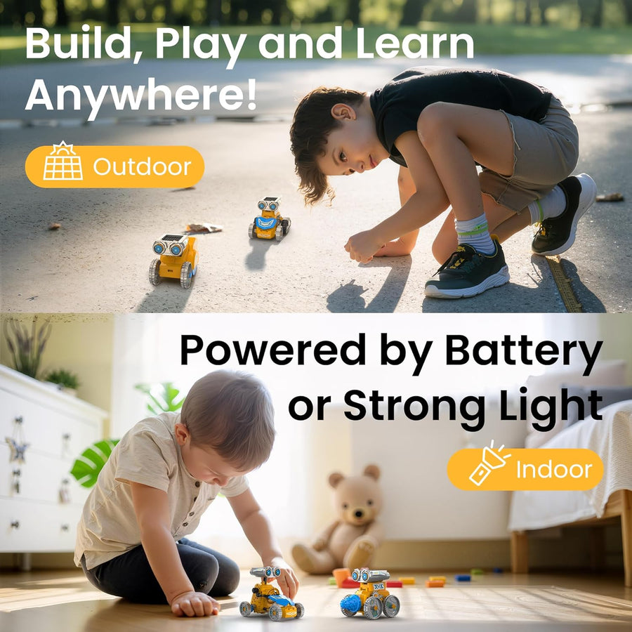 Robot Solaire 21en1, STEM Robot Energie Solaire et Batterie Double, Jeux de Construction Robotique Éducative Exterieur Experiences Scientifiques Cadeau pour Garçon 8-12 Ans (211Pièces)