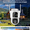 Ctronics 4G LTE AOV Camera Exterieur sans Fil Solaire, Camera sans WiFi Caméra de Surveillance Extérieur à Double Objectif 2K, Suivi Automatique, Enregistrement 24/7, Détection IA, Camera Carte Sim