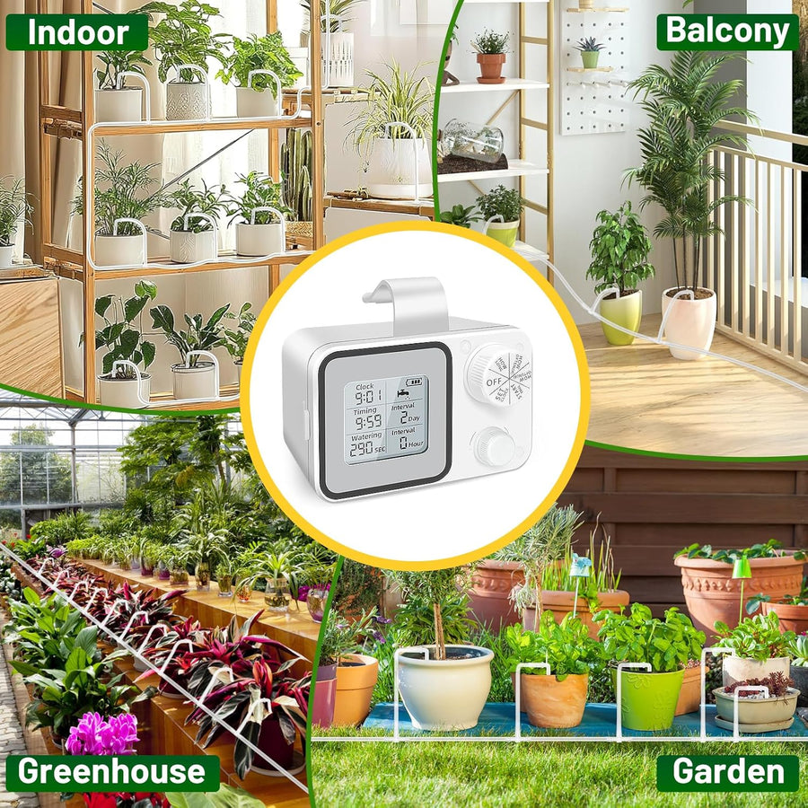 Kit Arrosage Automatique avec Tuyau 2000mAh Goutte à Goutte pour Plate-Bandes, terrasse, Jardin ou Plantes
