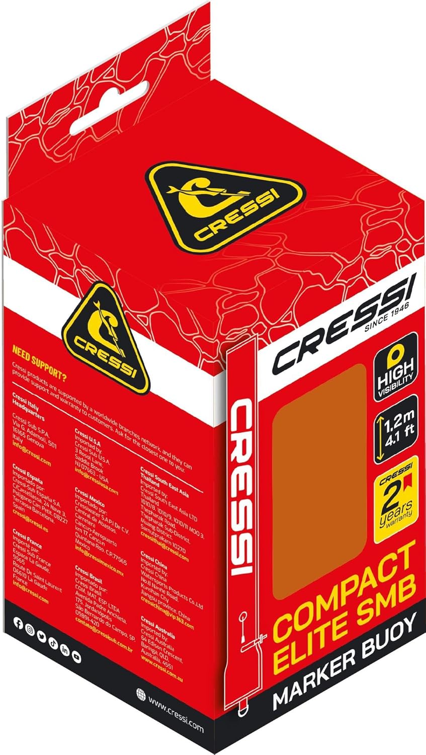 Cressi Marker Buoy Orange Bouée de Marquage Plongée Compacte Unisex-Adult, 120 cm