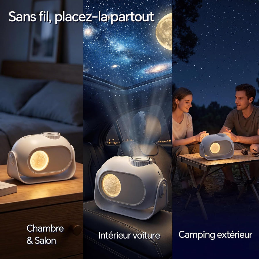 Projecteur 2-en-1 « Ciel étoilé et éclipse lunaire » et veilleuse, musique intégrée, lampe « Éclipse lunaire et galaxie » pour la décoration de la chambre d'enfant, détente avant le coucher, cadeaux d'anniversaire pour enfants