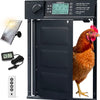 Porte Automatique Poulailler Solaire – Intelligente, Ouverture Latérale, Étanche IP45, Anti-Prédateur, Télécommande, Écran LCD, Batterie 5000mAh, USB-C, Capteur de Température Aluminium Noir