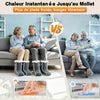 Chauffe-pieds Électrique avec Ouverture Élastique, Design Séparé Chausson Chauffant Électrique, 6 Températures, 4 Minuteurs, Câble de 2,3 m, Réchauffement Rapide pour les Pieds Froids