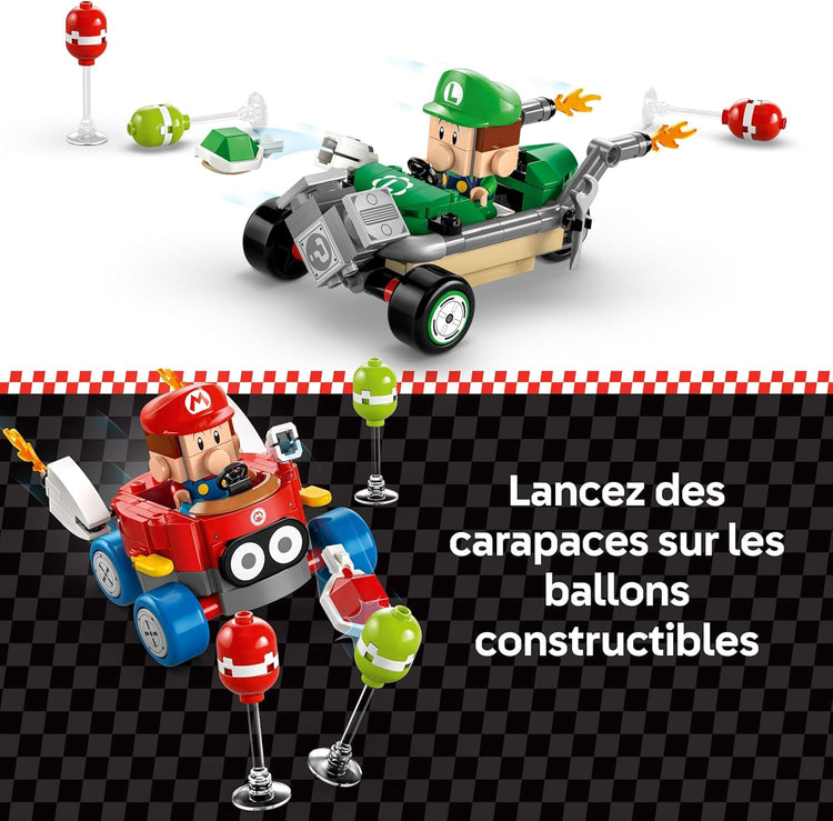 LEGO Super Mario : Mario Kart – Bébé Mario Contre Bébé Luigi 2 Voitures de Course et 2 Figurines Collector Nintendo 72034