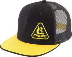 CRESSI Cap - Casquette avec Visière Sportive et Fonctionnelle, Noir/Jaune, Taille Unique Unisex