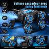 Voiture Télécommandée 1:16-8 Roues Voiture Telecommandé - 2,4 GHz - Cascadeur 360° & Spray LED - avec Télécommande et Contrôle Gestuel