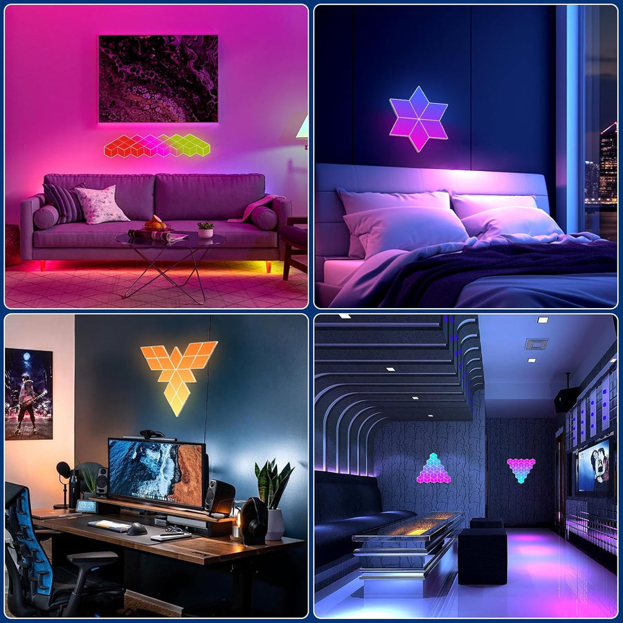 x6 Pièces Lampe LED RGB Synchronisation Musique Applique Murale Décorative