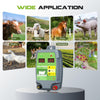 Dispositif de clôture électrique 2J 10 km Range de commande Energizer de clôture électrique étanche avec affichage LED 3 options d'alimentation pour les agriculteurs, les éleveurs
