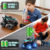 Voiture télécommandée, monstertruck télécommandée avec pneus lumineux et Monster Truck 2,4 GHz avec rotation à 360° et marche verticale, temps de jeu 100 min, jouet dinosaure 1/20 à partir de 3 ans