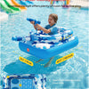 Flotteur de piscine pour enfants avec canon à eau, jouets gonflables extra épais de 0,35 mm pour garçons et filles de 3 à 6 ans, flotteurs de piscine robustes avec siège rembourré pour bataille BLEU