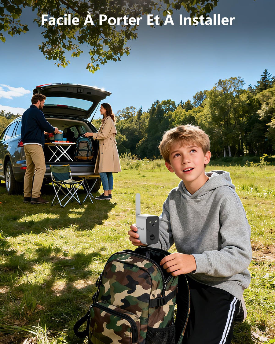 Caméra de Surveillance 4G LTE avec Carte SIM 10000mAh Batterie – Portable sans Fil Extérieur Intérieur Vision Nocturne en Couleur Projecteur Sirène APP Instantanées Alertes Étanche【sans WiFi】