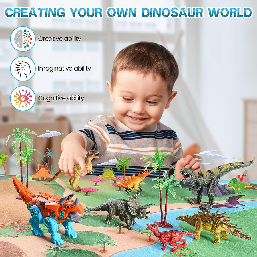 Jouet Enfant Boite Figurine Dinosaure et Jeux Dino à démonter