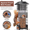 Mangeoire à Oiseaux Anti-écureuil en Métal Extérieur Capacité 1Kg NOIR