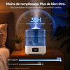 Humidificateur D'air 5L Chambre Plante, Dificateur 22dB Calme, pour 40m² mini Humidificateur d air Bebe, Minuteur 12h, Mode Sommeil, Verrouillage Enfant, Fonction Arôme, avec Hygromètre