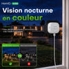 Caméra de Surveillance 3MP 2K, Vision Nocturne Couleur, sans Perçage Magnétique Camera Interieur Fenêtre Wi-Fi, Antireflet, Enregistrement 24/7, Détection Mouvement