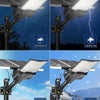 Lampadaire Solaire Exterieur, lumière solaire extérieure Crépuscule à l'Aube IP68 éclairage 6500K inondé LED étanche Projecteur Solaire Puissant pour Rue, Garage, Parking