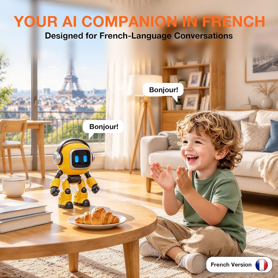 Robot IA parlant français, conversations interactives et 4 modèles d’IA Profitez de conversations IA en français, découvrez de nouvelles idées et posez vos questions au quotidien avec un compagnon