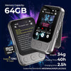 Lecteur MP3 64GB Bluetooth 5.3 avec Clip & Haut-Parleur, Lecteur de Musique Sport avec Écran Tactile et Boutons, Contrôle de Volume Indépendant, Radio FM, Extensible jusqu'à 128GB