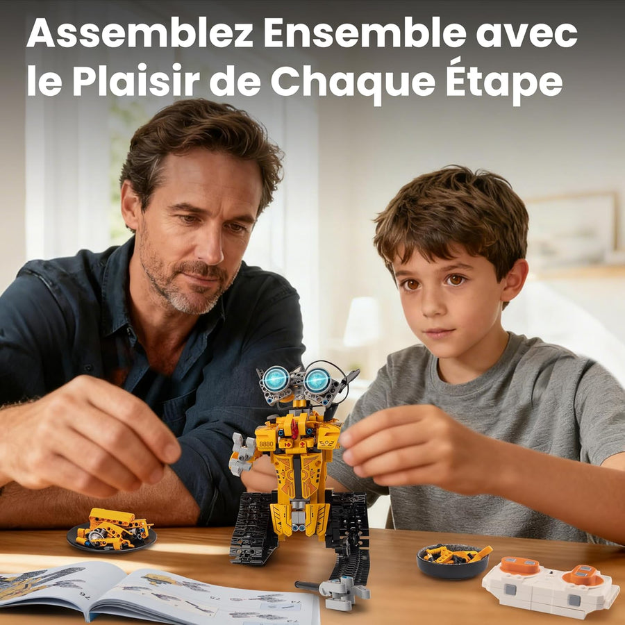 Kit de Construction Robot avec Télécommande Cadeaux pour Garçons 8-12ans, Set Robotique Technique à Programmer Jouets d'Anniversaire Enfants Adolescents-Modèle 3 en 1 à Construire avec 468PCS