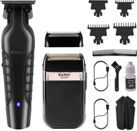 Rasoir électrique pour homme et tondeuse à cheveux pour homme - Tondeuse professionnelle sans espace - Rasoir de tête sans fil pour homme chauve - Kit de rasage de soin