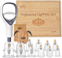 Kit de Ventouses Thérapeutiques en Polycarbonate - Instructions en Français - Ventouses Chinoises et Kiné pour Massage Anti Cellulite et Cupping - Dos Hijama (12 ventouses, 12, unité)
