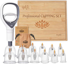 Kit de Ventouses Thérapeutiques en Polycarbonate - Instructions en Français - Ventouses Chinoises et Kiné pour Massage Anti Cellulite et Cupping - Dos Hijama (12 ventouses, 12, unité)