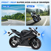 Dashcam Moto 1080P avec Caméra Avant + Arrière, 2 Pouces IPS HD Écran Voiture Dash Cam Moto avec IP65, Détection de Mouvement, Surveillance Parking pour Universel Motos