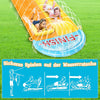 Toboggan 1.55m x 9.5m pour Pelouse Double Toboggan à Eau avec 2 Planches Gonflables Jeux d'eau en Extérieur
