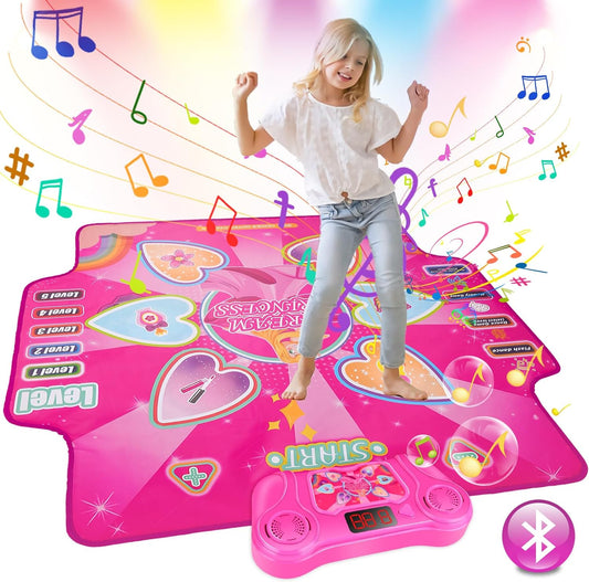 Tapis de Danse Jeu Musical Enfant Affichage LED Musique Bluetooth 3 Niveaux de Difficulté et 4 Modes de Jeu
