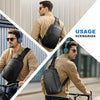Sacoche Homme Bandouliere avec Port de Charge USB Imperméable Sac de Poitrine avec Pochette Latérale Léger Sac à Bandoulière Pour iPad 11.3" Antivol pour Voyage Travail Loisirs