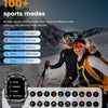 Montre Connectée Homme 2.01'' HD Smartwatch Militaire avec Appels Bluetooth Torche LED 650mAh 150+ Mode Sportifs Surveiller Cardio Podometre Sommeil, Fitness Tracker pour iOS Android