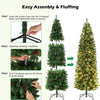 Sapin de Noël artificiel de 230 cm avec lumières LED chaudes et multicolores – Branches en PVC – Support métallique – Pommes de pin, baies rouges